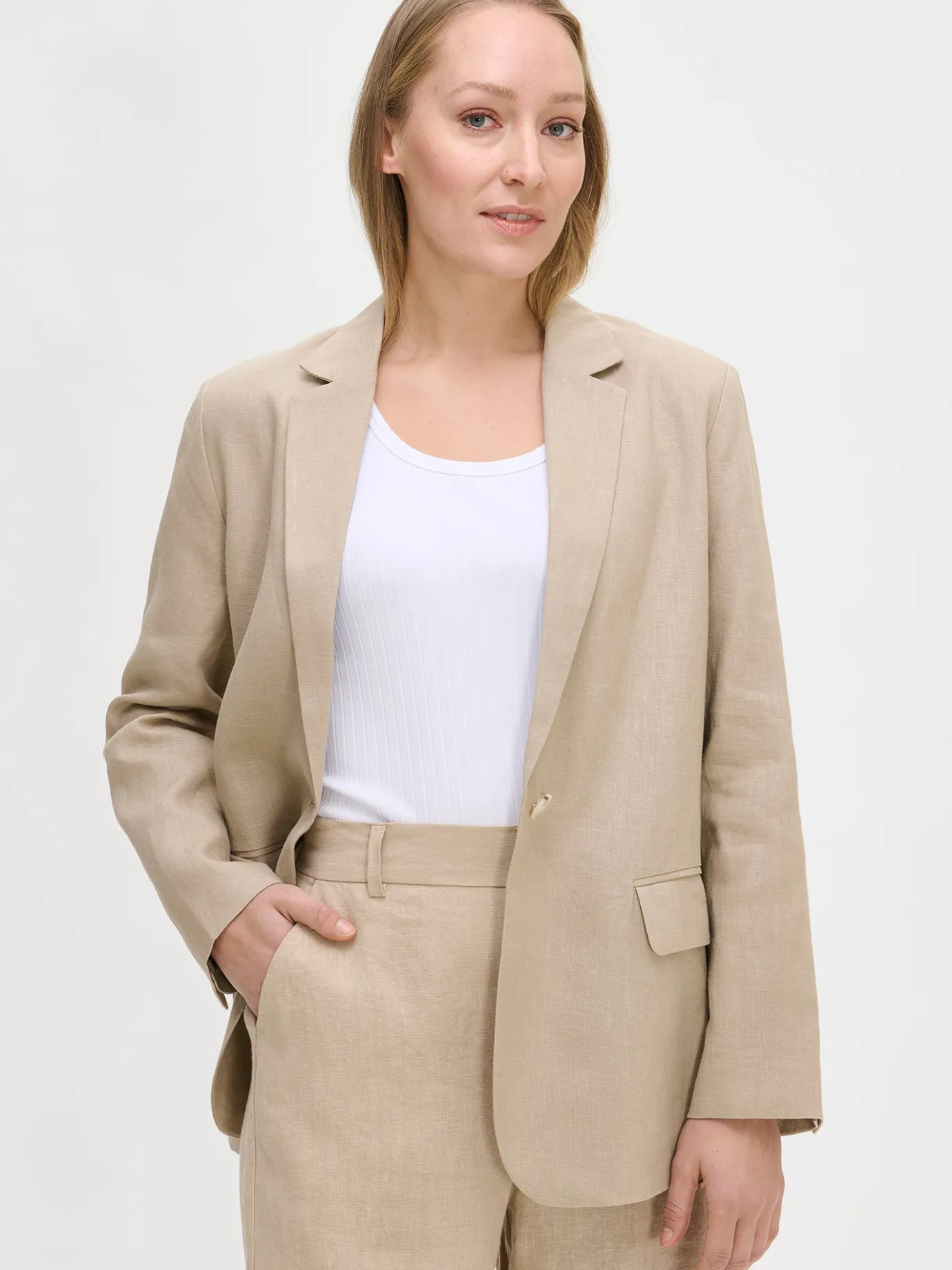 Pellavavaatteet|Takit, Jakut Ja Liivit-Nanso ARLES pellavajakku - Beige