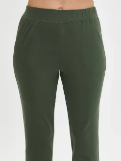 Housut Ja Farkut-Nanso BASIC 7/8-leggingsit - Tummanvihreä