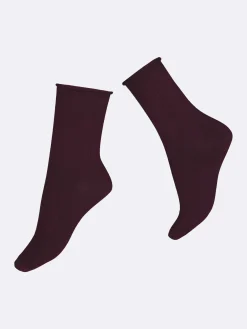 Katso Valikoima|Katso Sukat-Nanso COTTON COMFORT CUFF nilkkasukat - viininpunainen Deep burgundy