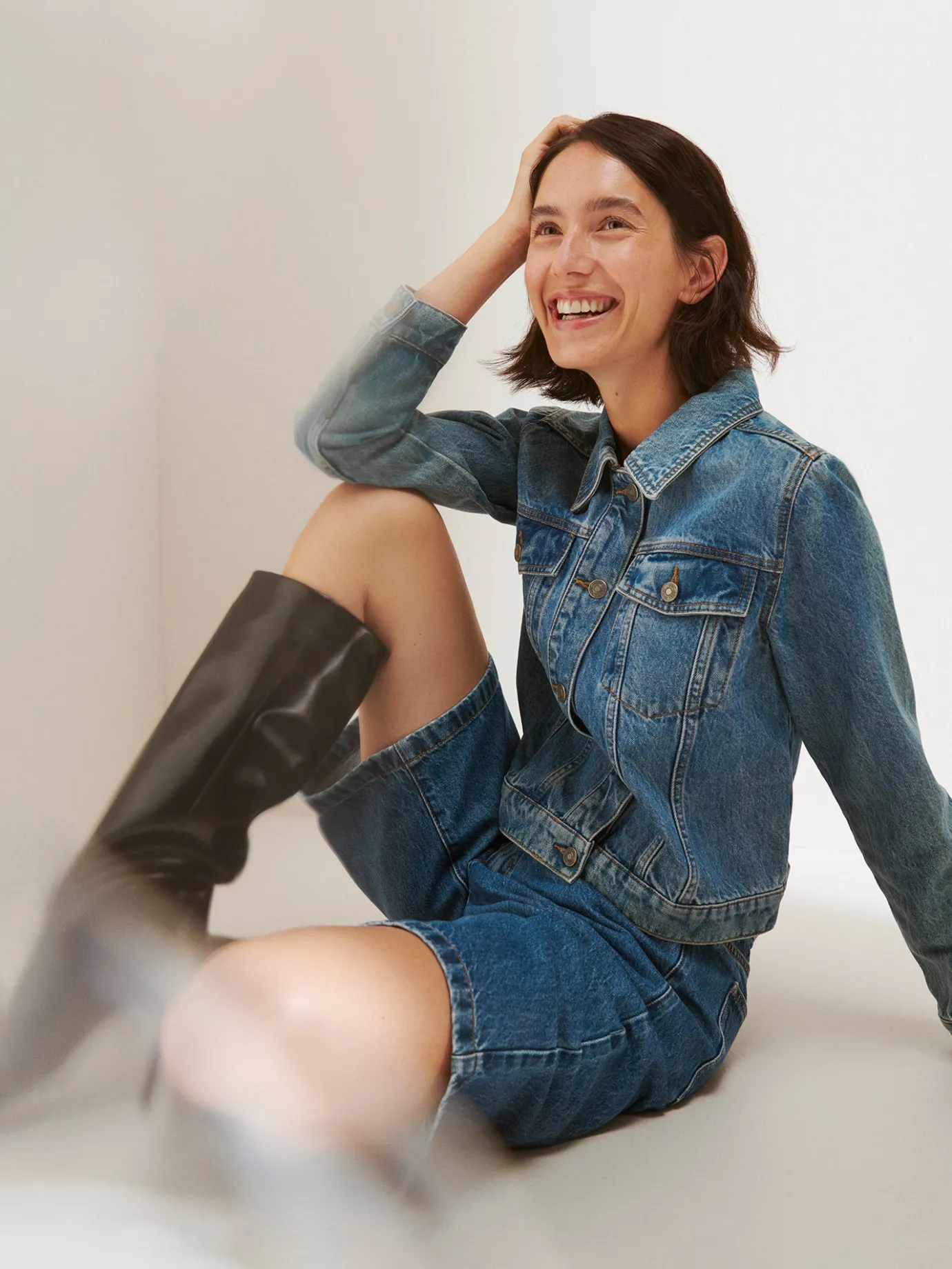 Takit, Jakut Ja Liivit-Nanso DENIM farkkutakki - Sininen