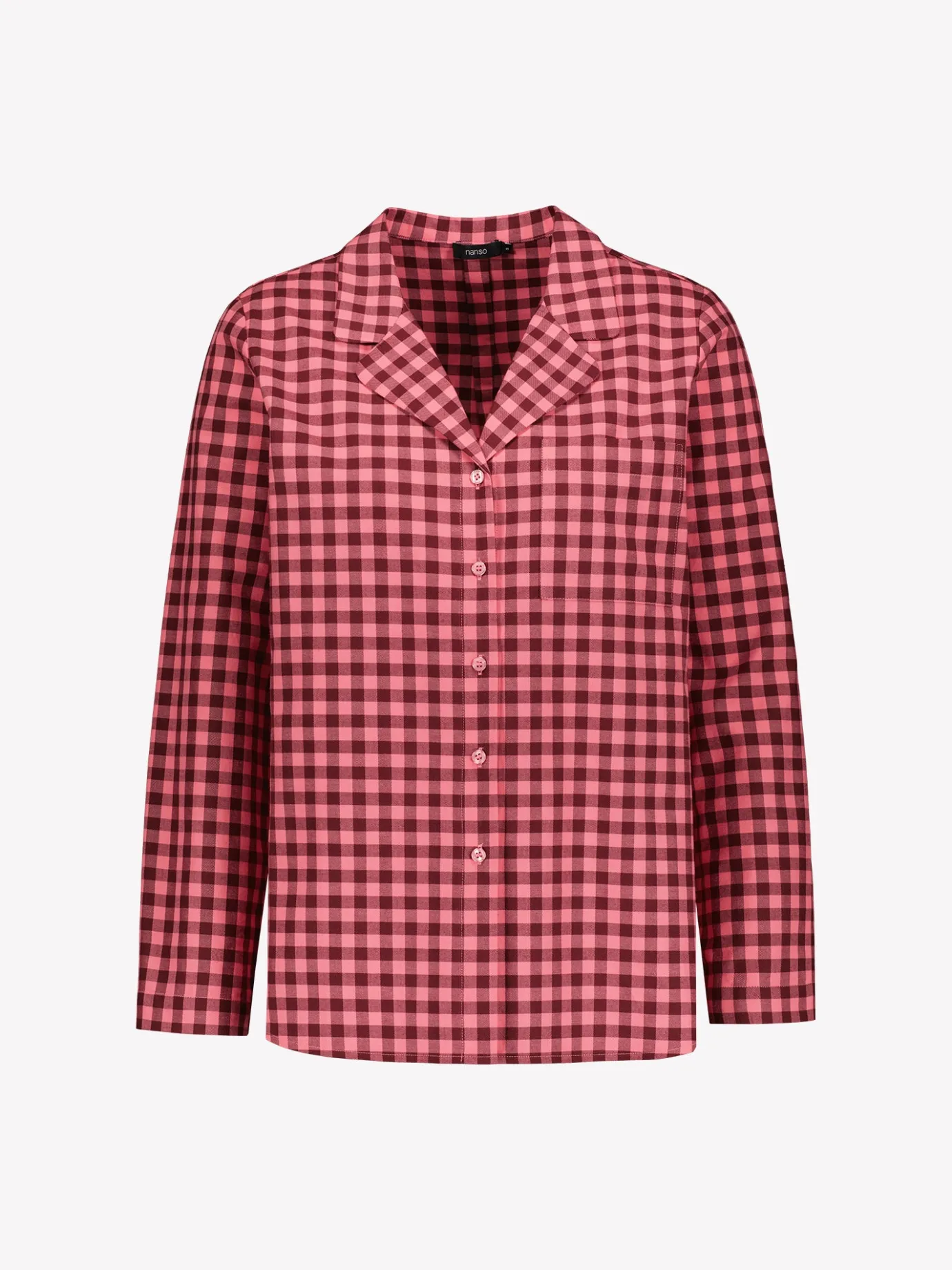 Yöasut Ja Oloasut-Nanso FLANELLI pyjamapaita - pinkki-burgundi Pinkki-burgundy ruudullinen