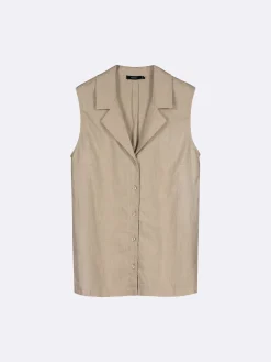 Pellavavaatteet|Paidat Ja Tunikat-Nanso LIN pellavatoppi - Beige