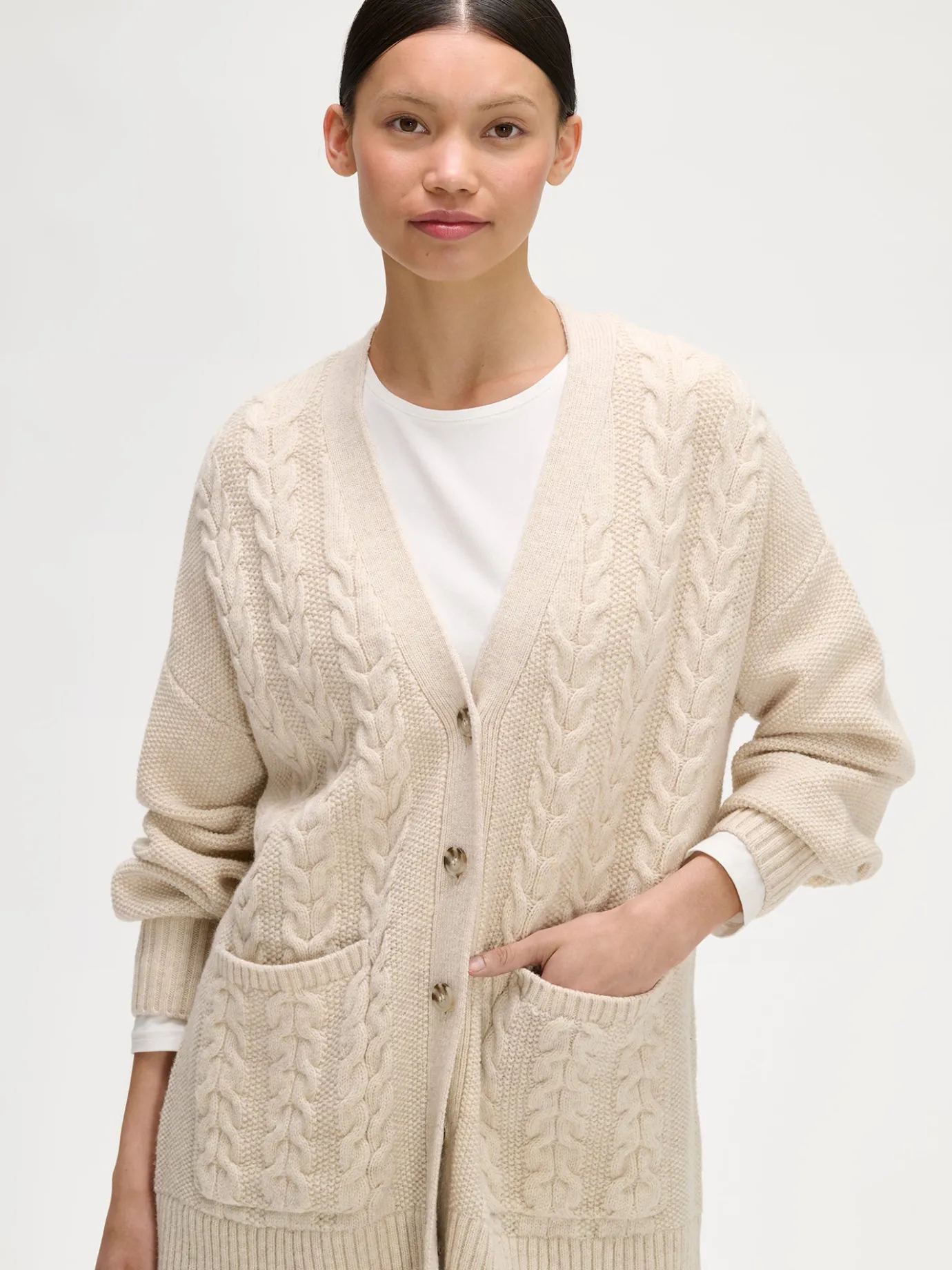 Neuleet-Nanso PALMIKKO neuletakki - Beige