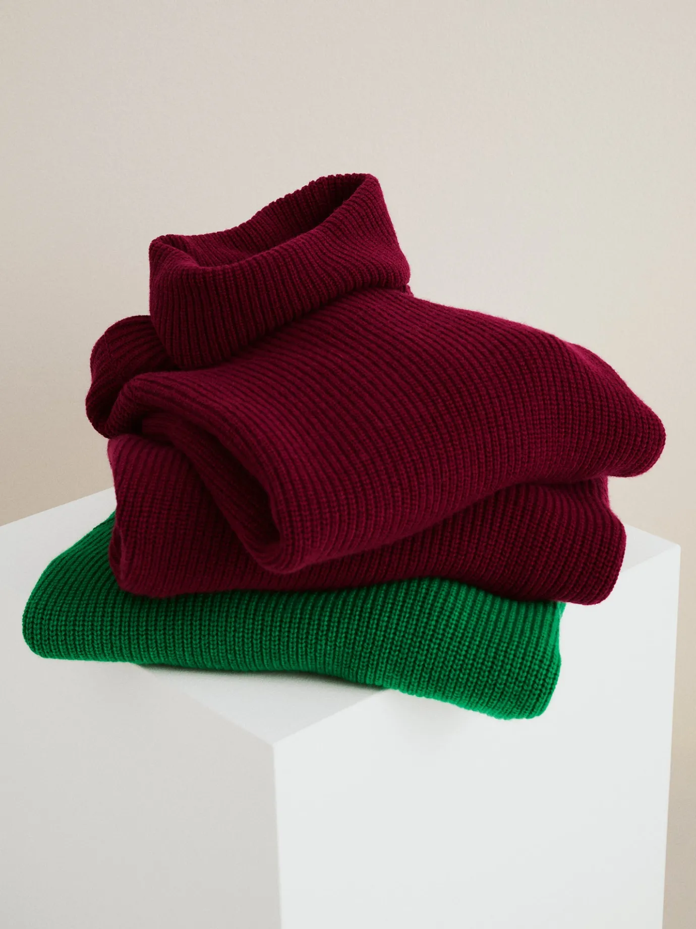 Neuleet-Nanso PAMELA pitkä neulepusero - Viininpunainen
