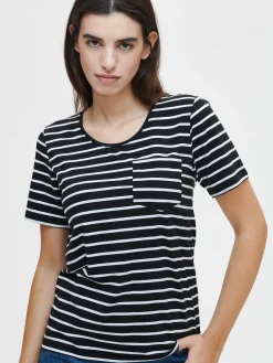 Basics|Paidat Ja Tunikat-Nanso RAITA BASIC t-paita - Musta