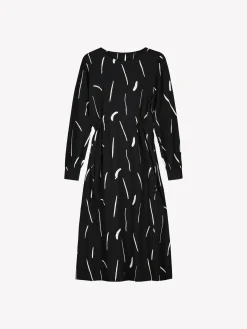 Mekot-Nanso SIVELLIN midi kangasmekko - Mustavalkoinen