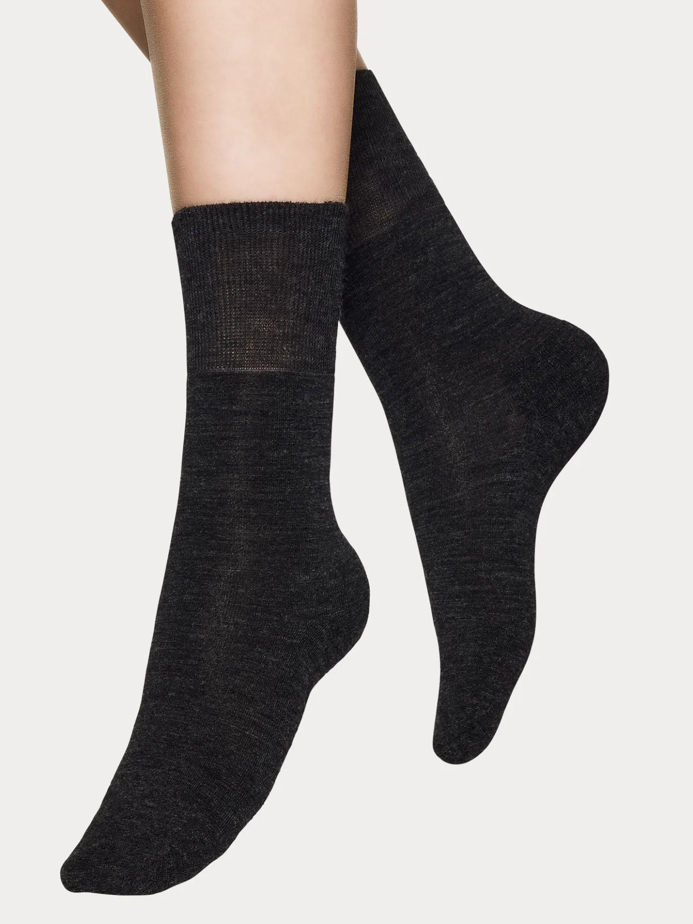 Katso Valikoima|Katso Sukat-Nanso TERRY SOLE COMFORT merinovillasukat - tummanharmaa Mel.grey