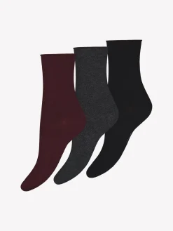 Katso Valikoima|Katso Sukat-Nanso BAMBOO COMFORT TOP nilkkasukat, 3 paria - viininpunainen Ruby wine
