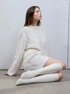 Katso Valikoima|Katso Sukat-Nanso CIANA WOOL polvisukat - Valkoinen