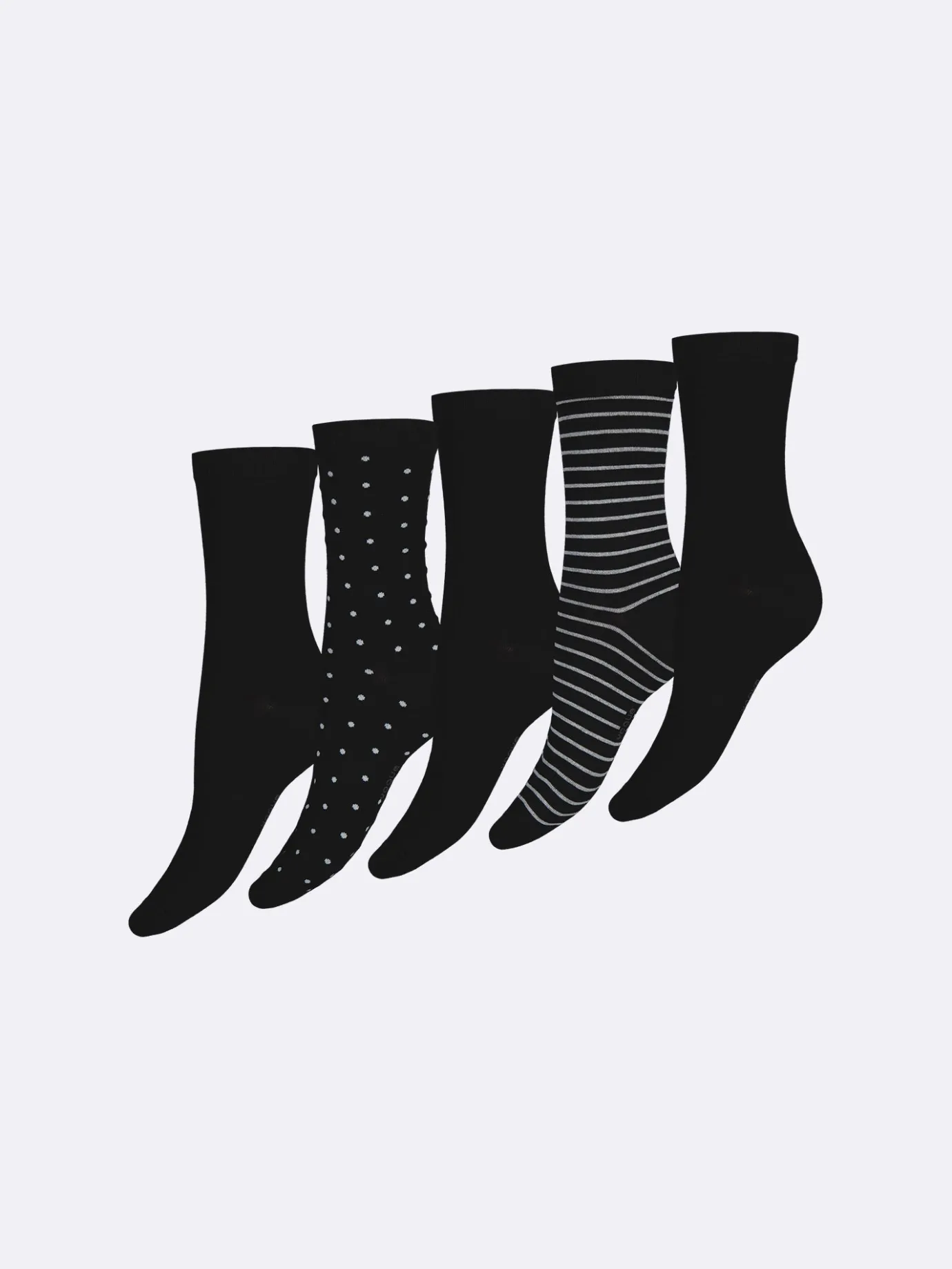 Katso Valikoima|Katso Sukat-Nanso COTTON BASIC nilkkasukat, 5 paria - mustavalkoinen Black
