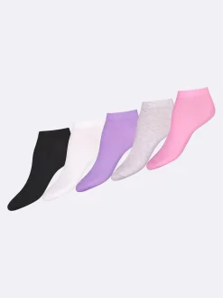 Katso Valikoima|Katso Sukat-Nanso COTTON BASIC SNEAKER sukat, 5 paria - vaaleanpunainen Color mix