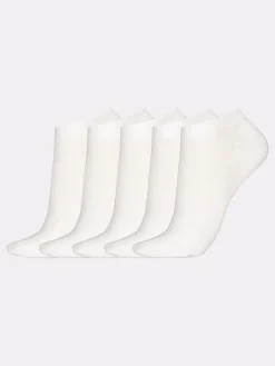Katso Valikoima|Katso Sukat-Nanso COTTON BASIC SNEAKERS sukat, 5 paria - valkoinen White