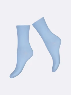 Katso Valikoima|Katso Sukat-Nanso COTTON COMFORT CUFF nilkkasukat - sininen Skyblue