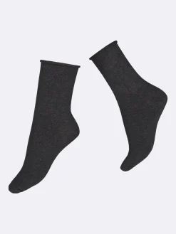 Katso Valikoima|Katso Sukat-Nanso COTTON COMFORT CUFF nilkkasukat - harmaa D.mel.grey