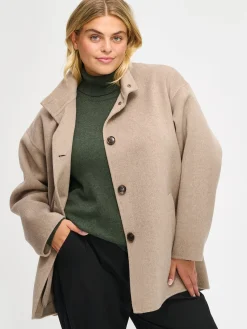 Takit, Jakut Ja Liivit-Nanso ELLA lyhyt villakangastakki - Beige