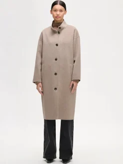 Takit, Jakut Ja Liivit-Nanso ELLE pitkä villakangastakki - Beige
