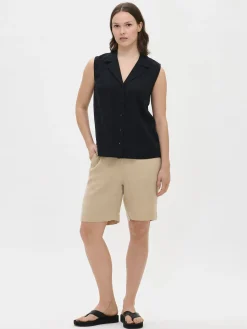 Pellavavaatteet|Housut Ja Farkut-Nanso LIINE pellavashortsit - Beige