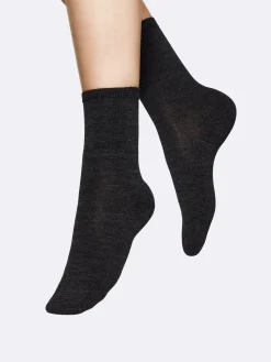 Katso Valikoima|Katso Sukat-Nanso MERINO WOOL nilkkasukat - tummanharmaa Asphalt