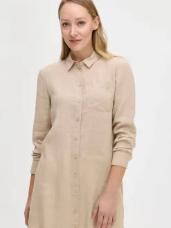 Pellavavaatteet|Paidat Ja Tunikat-Nanso PELLAVA pitkä paitapusero - Beige