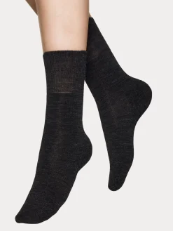 Katso Valikoima|Katso Sukat-Nanso TERRY SOLE COMFORT merinovillasukat - tummanharmaa Mel.grey